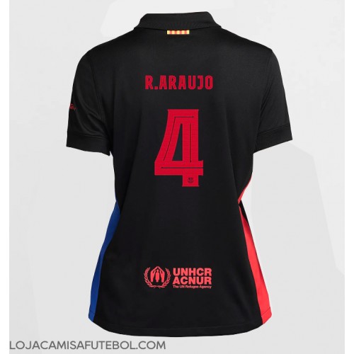 Camisa de Futebol Barcelona Ronald Araujo #4 Equipamento Secundário Mulheres 2024-25 Manga Curta